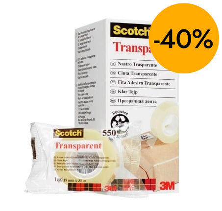 Cinta adhesiva sin tijeras 3M Scotch 550 transparente