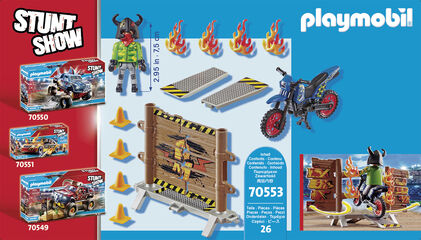 Playmobil Stuntshow Moto con muro de fuego 70553