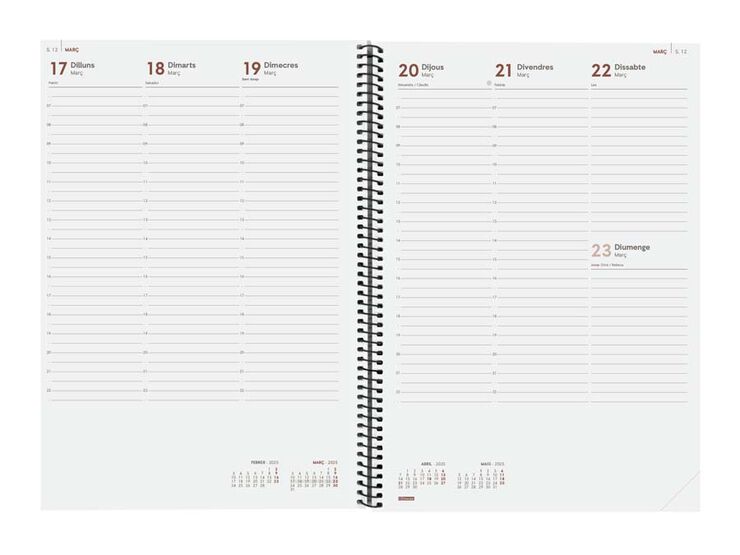 Agenda Finocam Opaque E40 setm/vista v cat 2025 negre