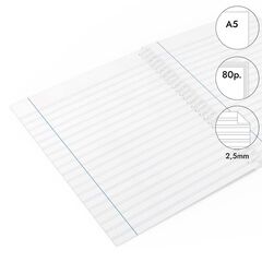 Libreta espiral Abacus A5 80 hojas pauta 2,5mm azul