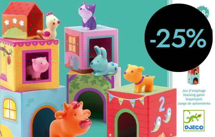 Cubos apilables con figuras animales Djeco