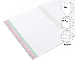 Notebook A4 Abacus tapa extradura 120 fulls 5x5 vermell