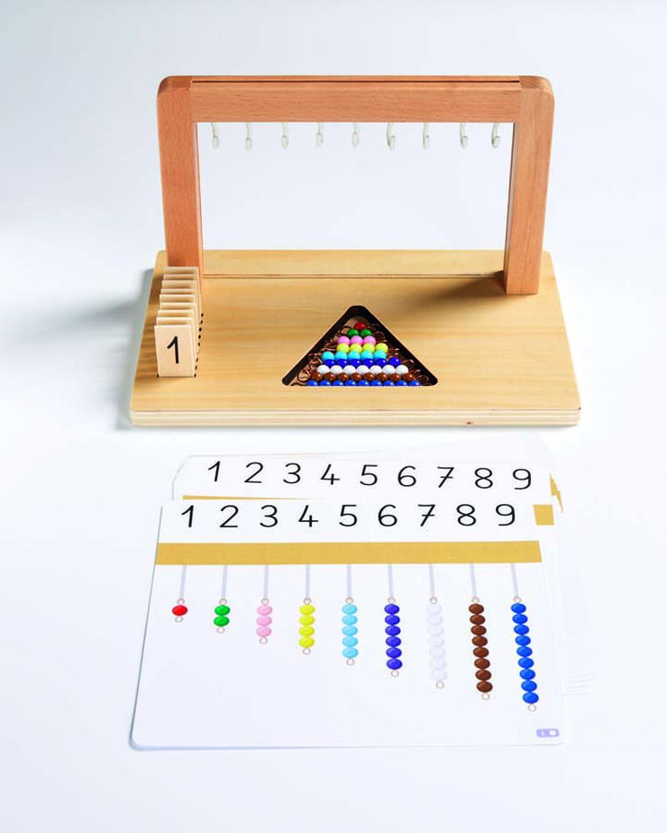Montessori - Soporte de perlas - Actividades del 1 a 9