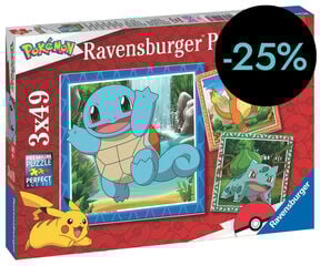 Puzle 3x49 piezas Pokémon