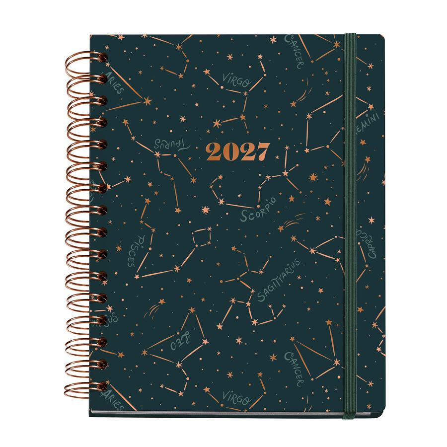 Agenda Miquelrius Plus Wire-O Semana Vista Multiling&uuml;e 2027 Constellation