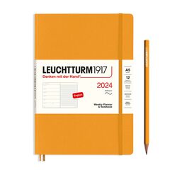 Agenda Leuchtturm A5 sem/vista 2024 tb medium amarillo
