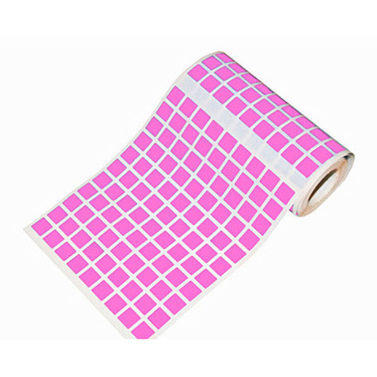 Gomets Quadrat petit 10,5mm rotlle rosa