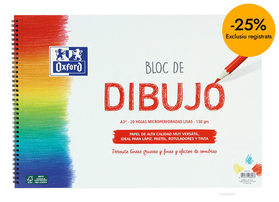 Bloc dibujo Oxford A3+ 20 hojas