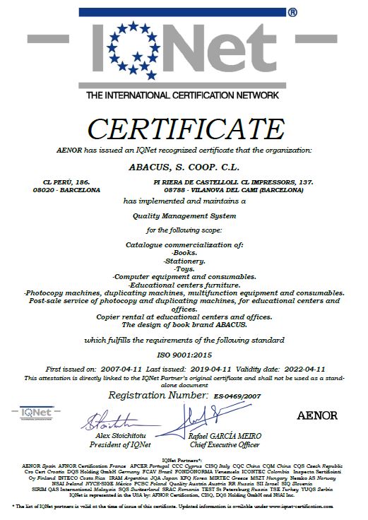 IQ Net Certificat IQ Net Certificat