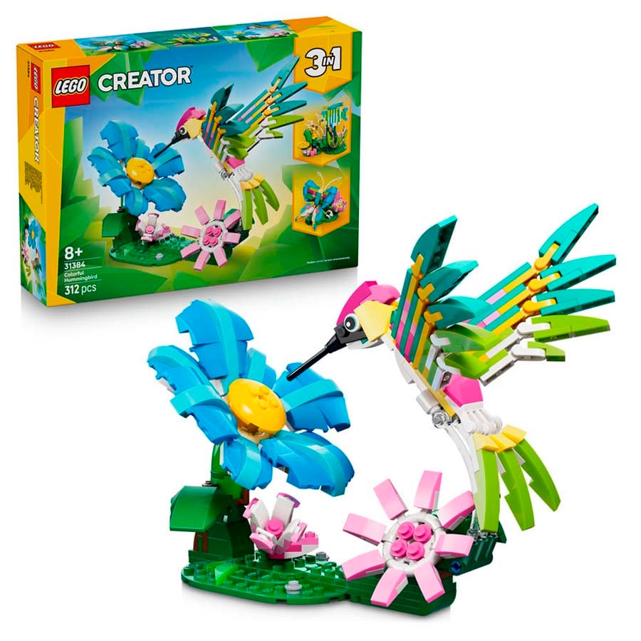 lego lego creator fauna salvaje colibri de colores 31384