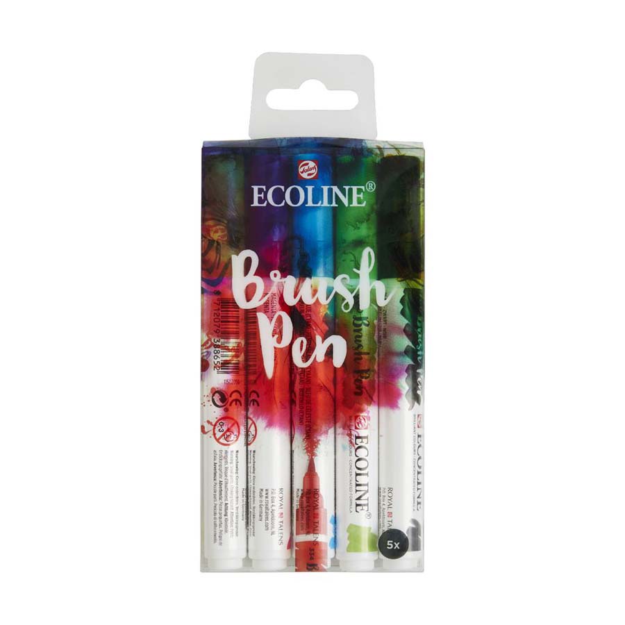 Royal Talens Ecoline Brush Pen - Set de 5 colores - Pinturas & Pinceles
