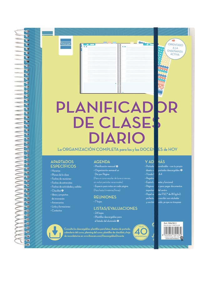 Planificador de clases diario para el docente 230x310 mm 1 día página Finocam