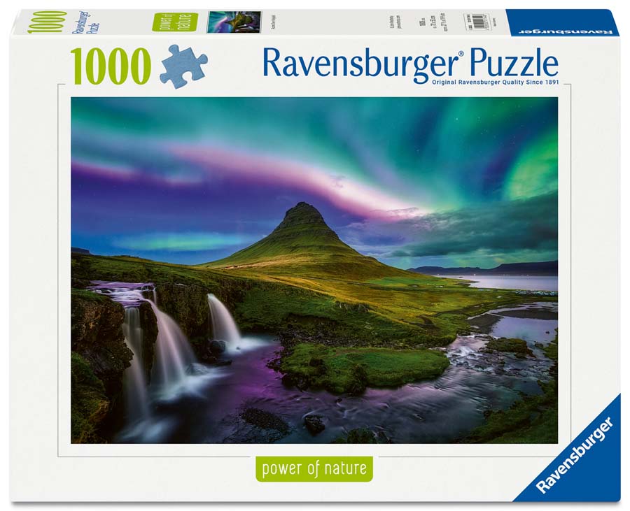 Puzle 1000 piezas Aurora en Kirkjufell