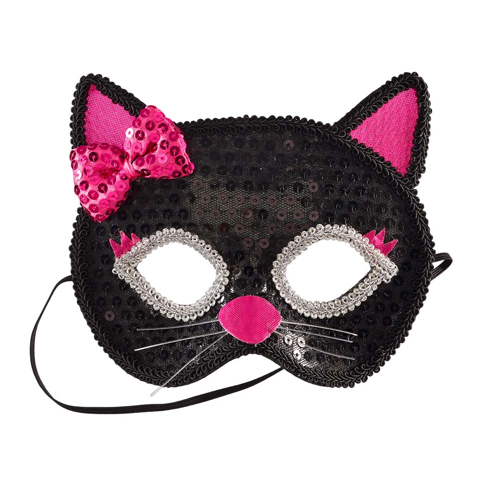 Máscara gato negro-fucsia - Abacus Online