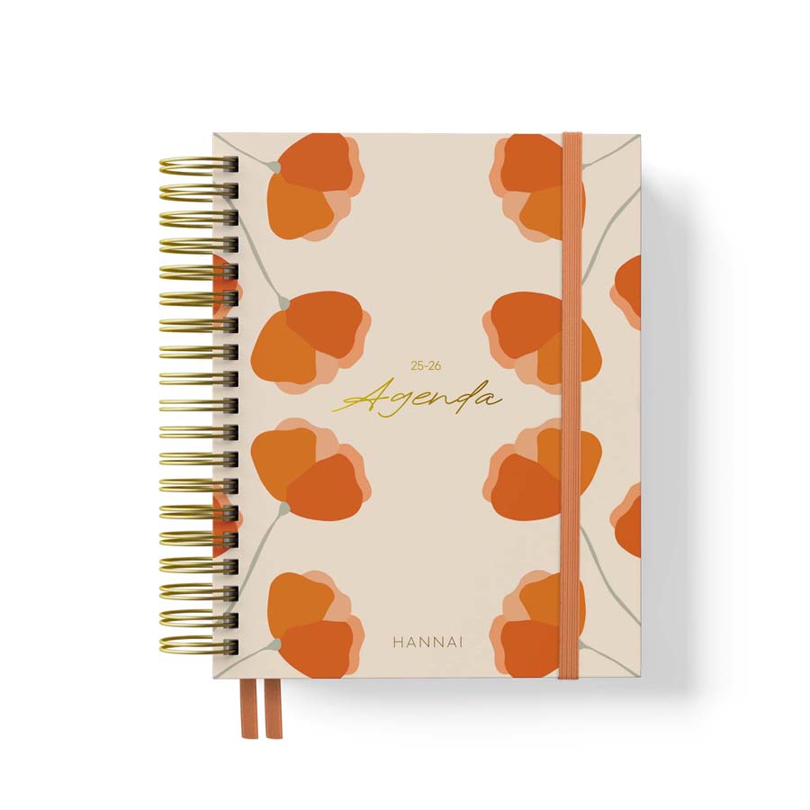Agenda escolar Hannai A5 setm/vista cas 2025-26 Wildflowers Dreams