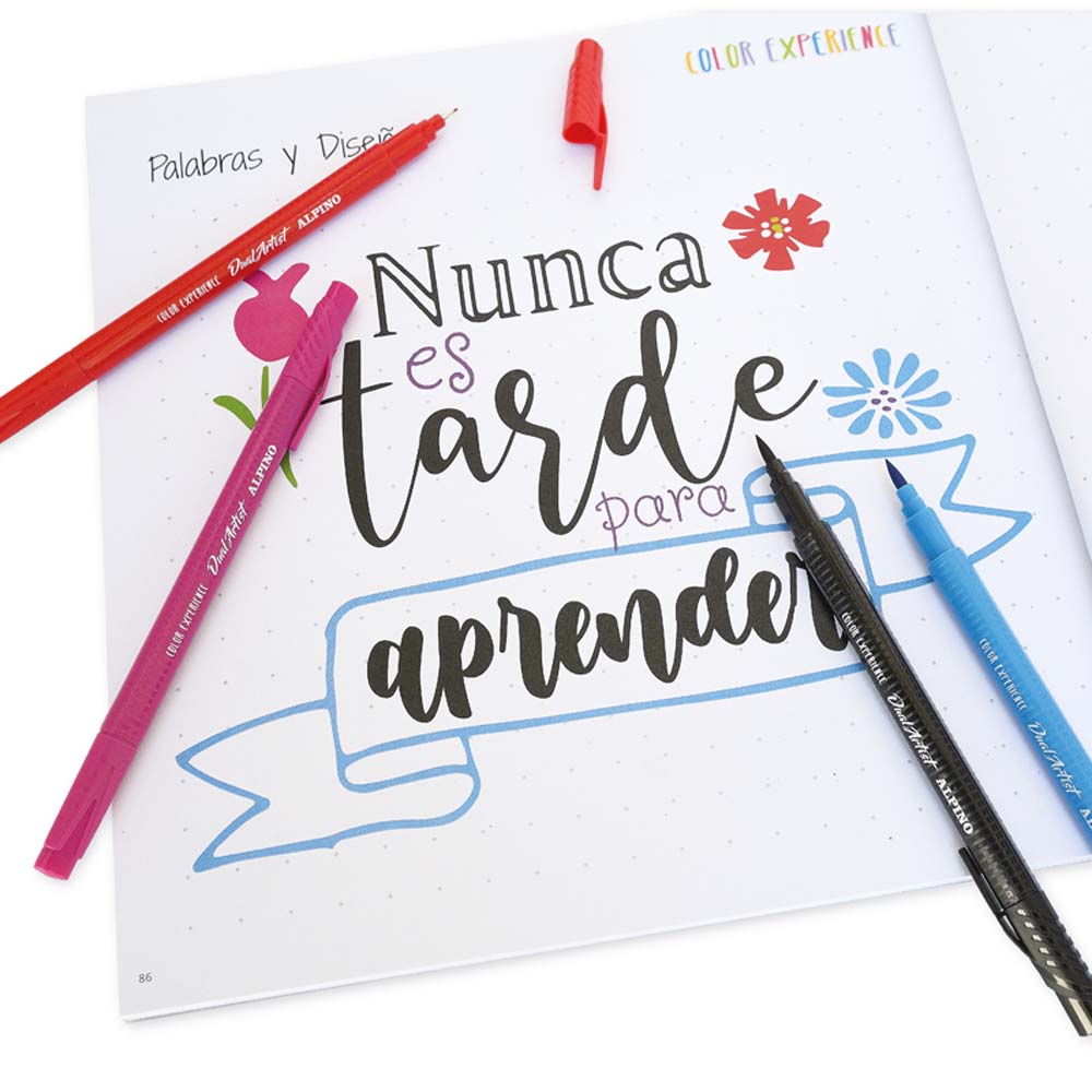 Pack 12 Rotuladores Brush Lettering Color Experience Alpino Multicolor