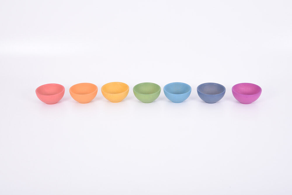 Boles de madera de colores 92mm 7 unidades