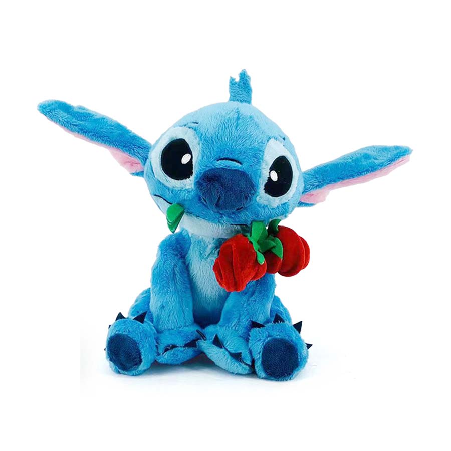 peluche stitch con rosa 25 cm