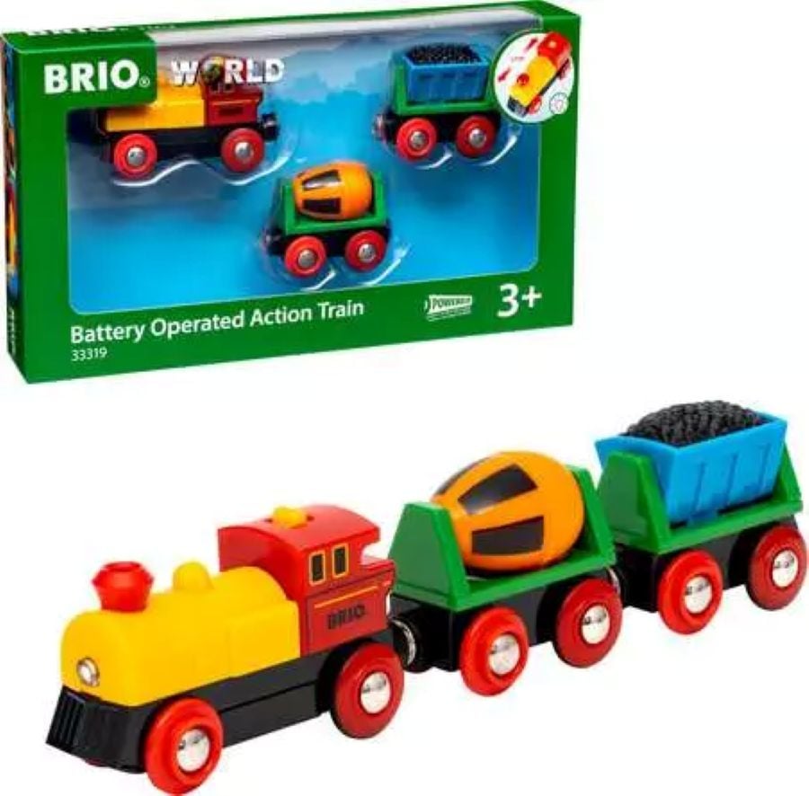 Tren de mercancías Brio con luz