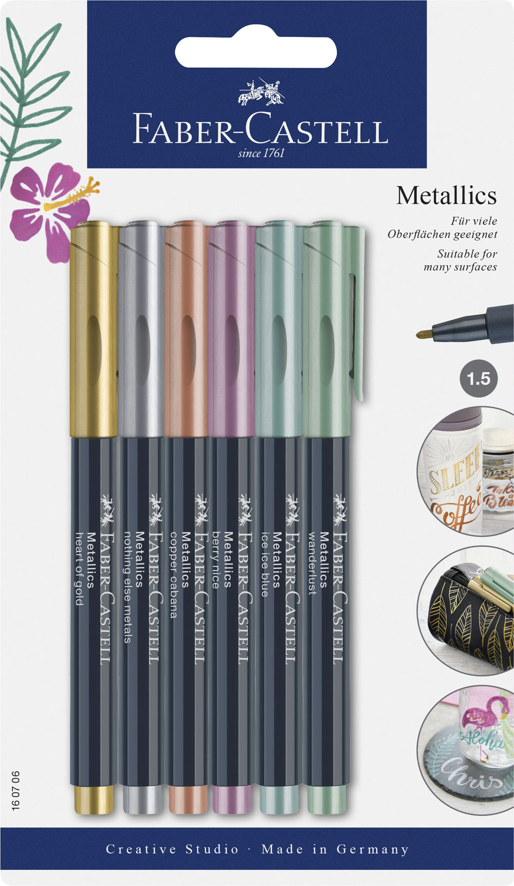 Rotuladores metálicos Faber-Castell 6 colores - Abacus Online