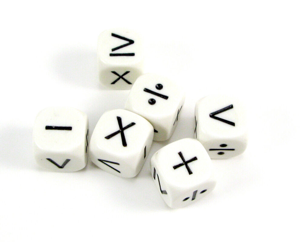 dado 6 caras signos matematicos 6 unidades