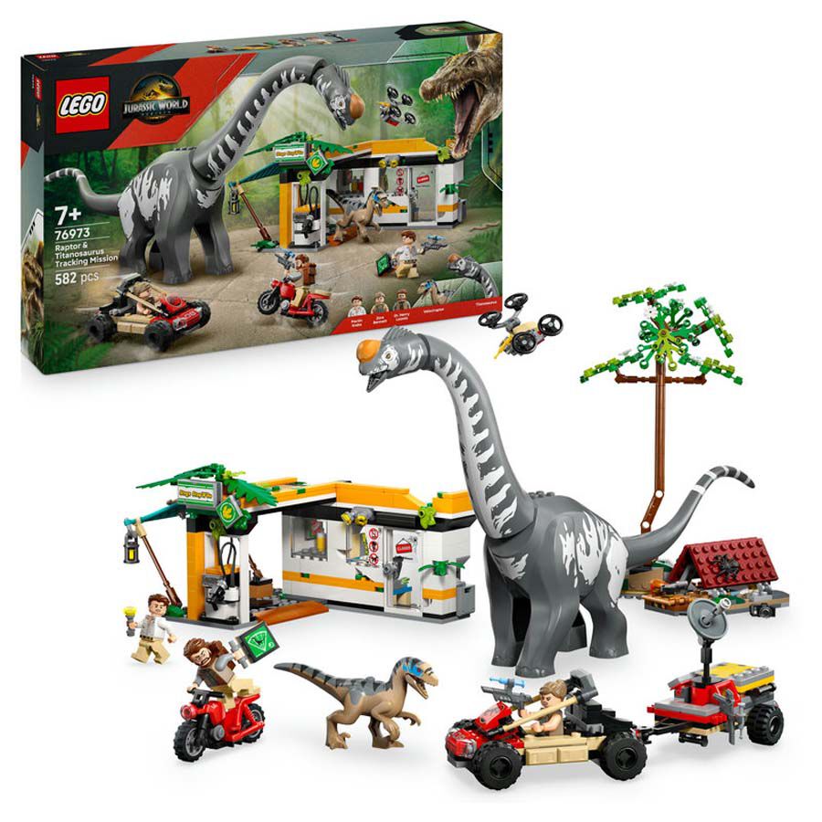 LEGO® Jurassic World Misión de Seguimiento: Raptor y Titanosaurus 76973
