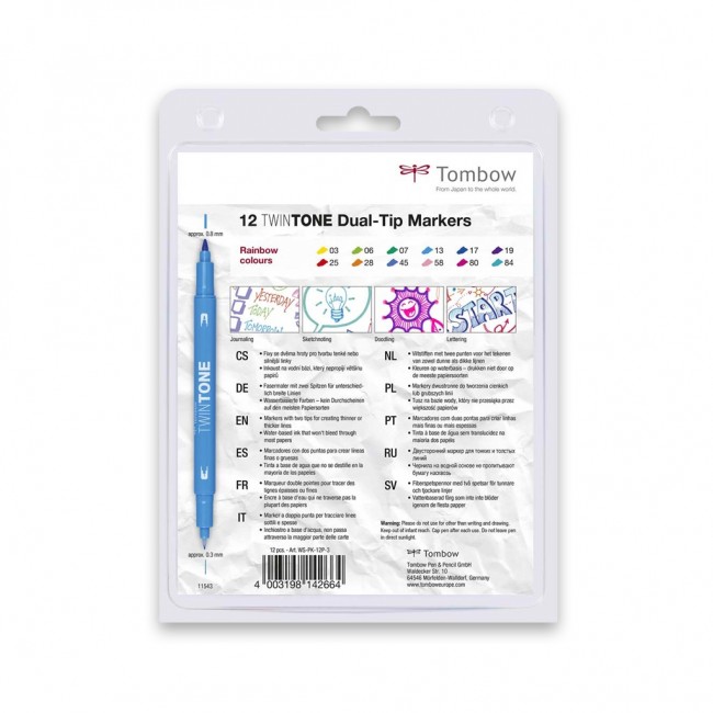 Rotuladores Tombow Dual Brush pastel 12 colores - Abacus Online