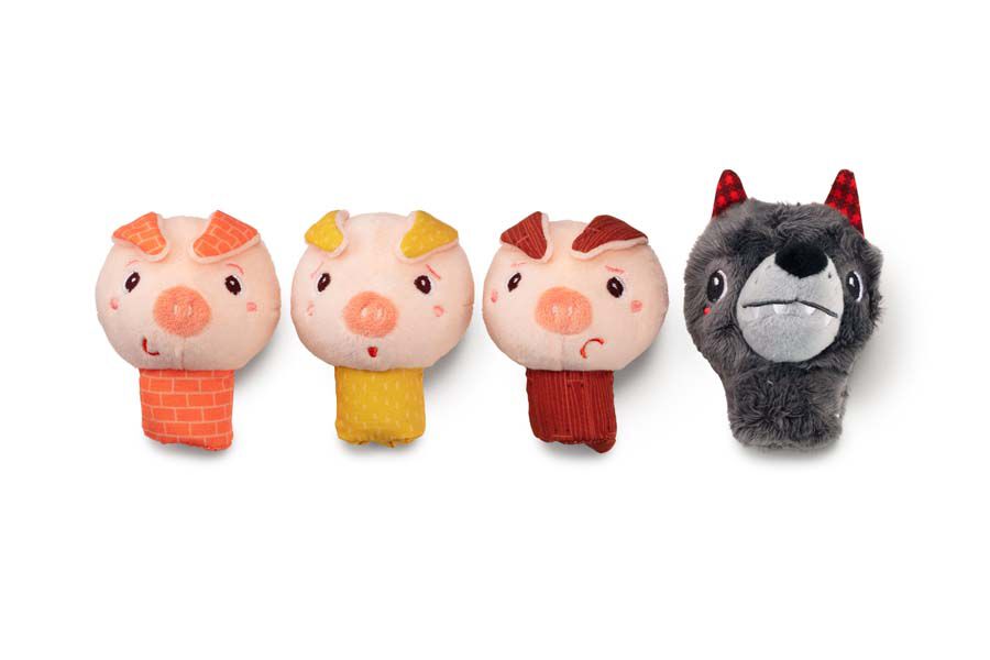 titeres de dedo de los tres cerditos
