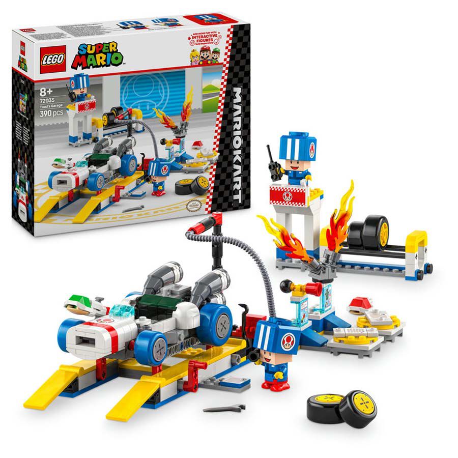 lego super mario mario kartr garaje de toad 72035