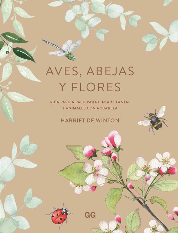 aves abejas y flores