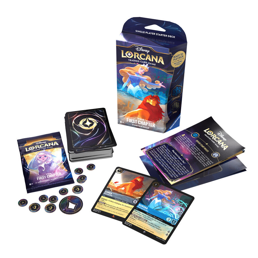 disney lorcana the first chapter starter deck a - sapphire  steel