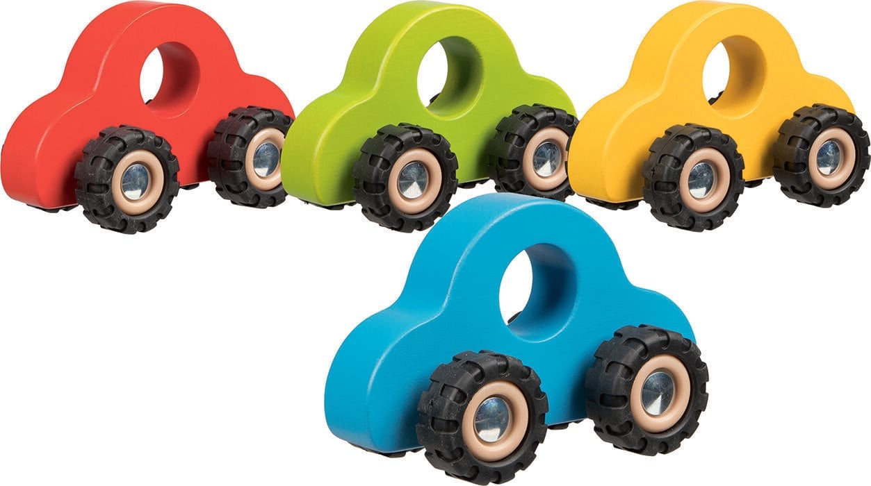Coche de madera Goki de colores vivos