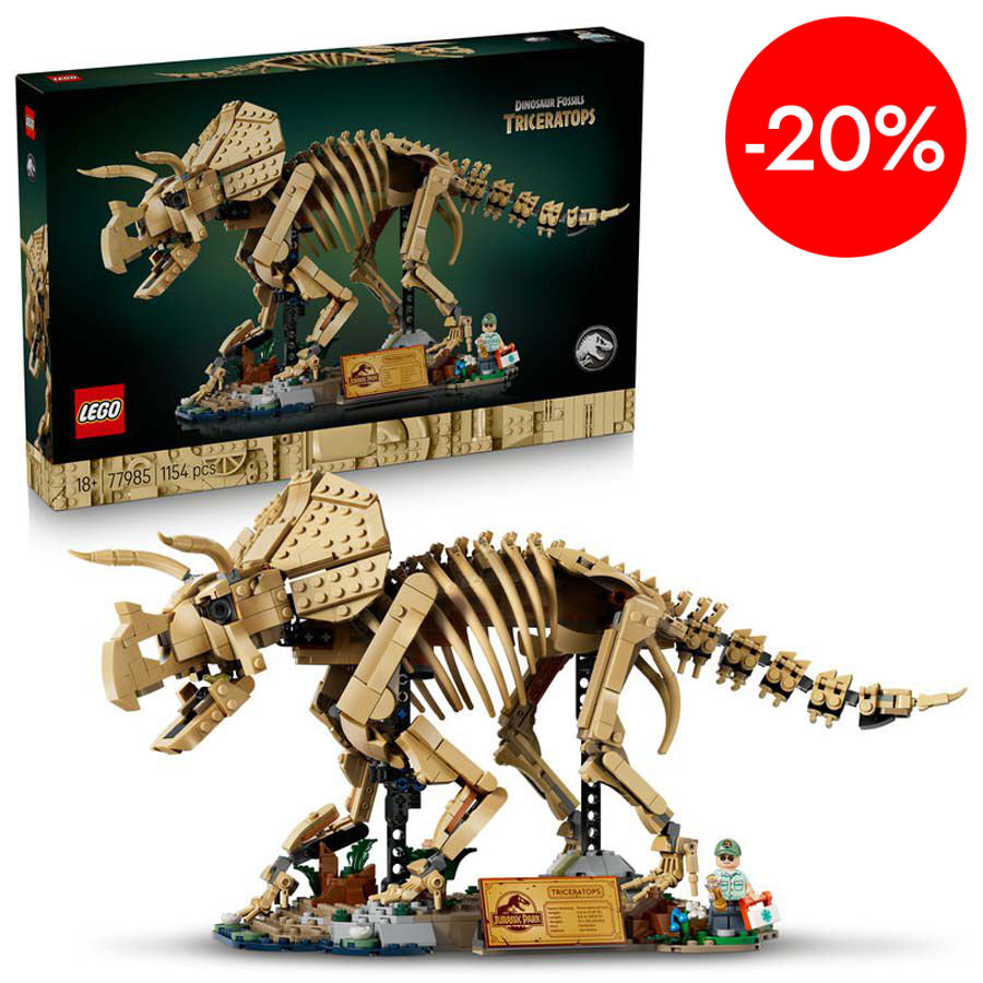 lego jurassic world fosiles de dinosaurio triceratops 77985