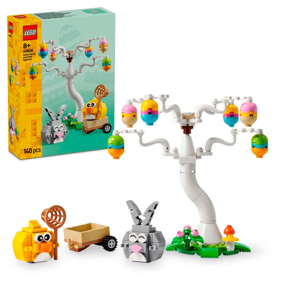 lego lego iconic busqueda de huevos de pascua del conejo y el pollito 40808