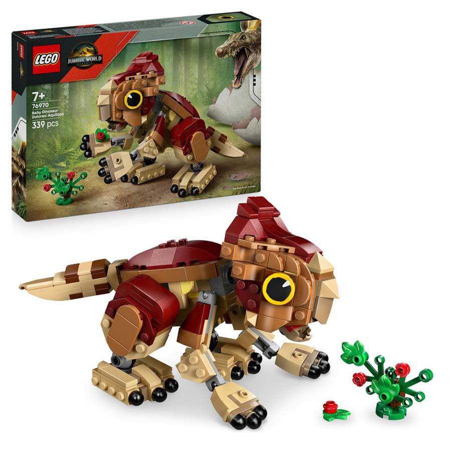 lego jurassic world dolores bebe aquilops 76970