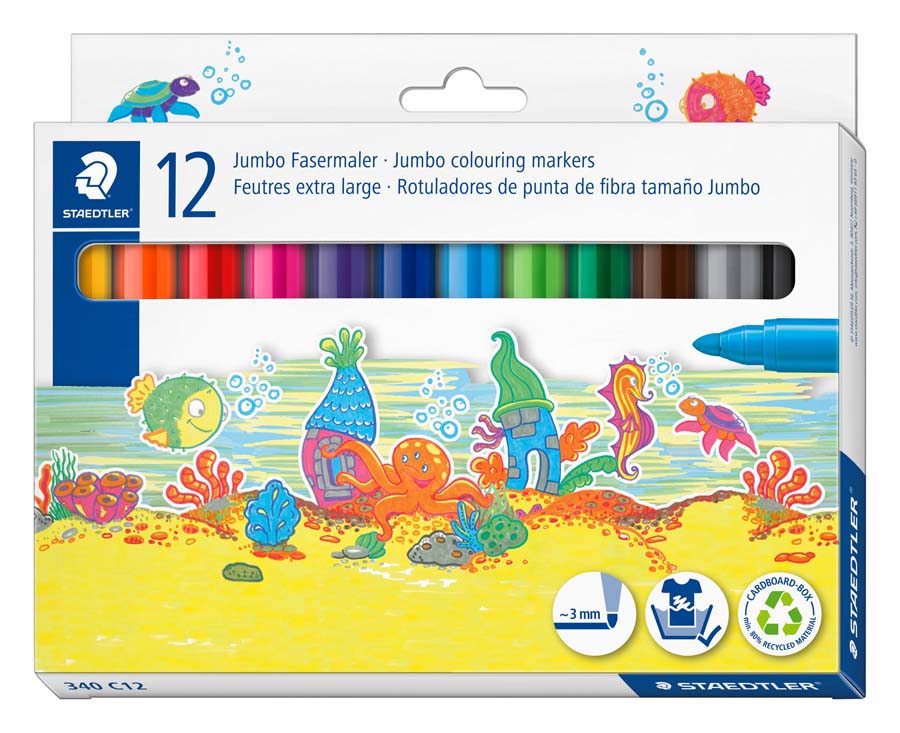 Rotuladores Staedtler Watercolor 340 12 colores - Abacus Online