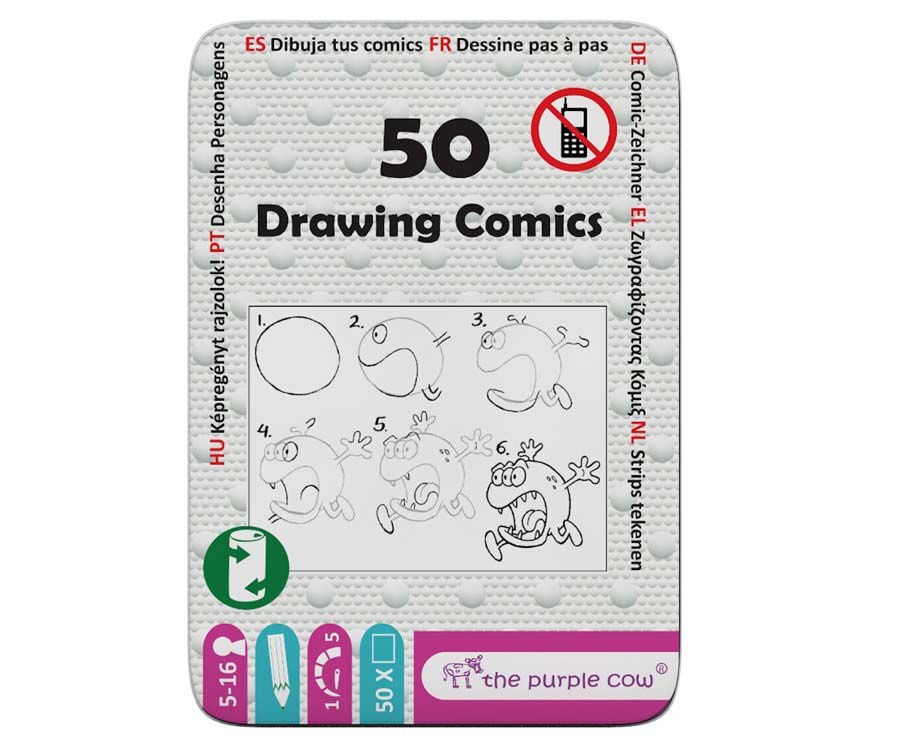 Juego de Viaje en Lata con 50 Retos - Dibuja Cómics Paso a Paso