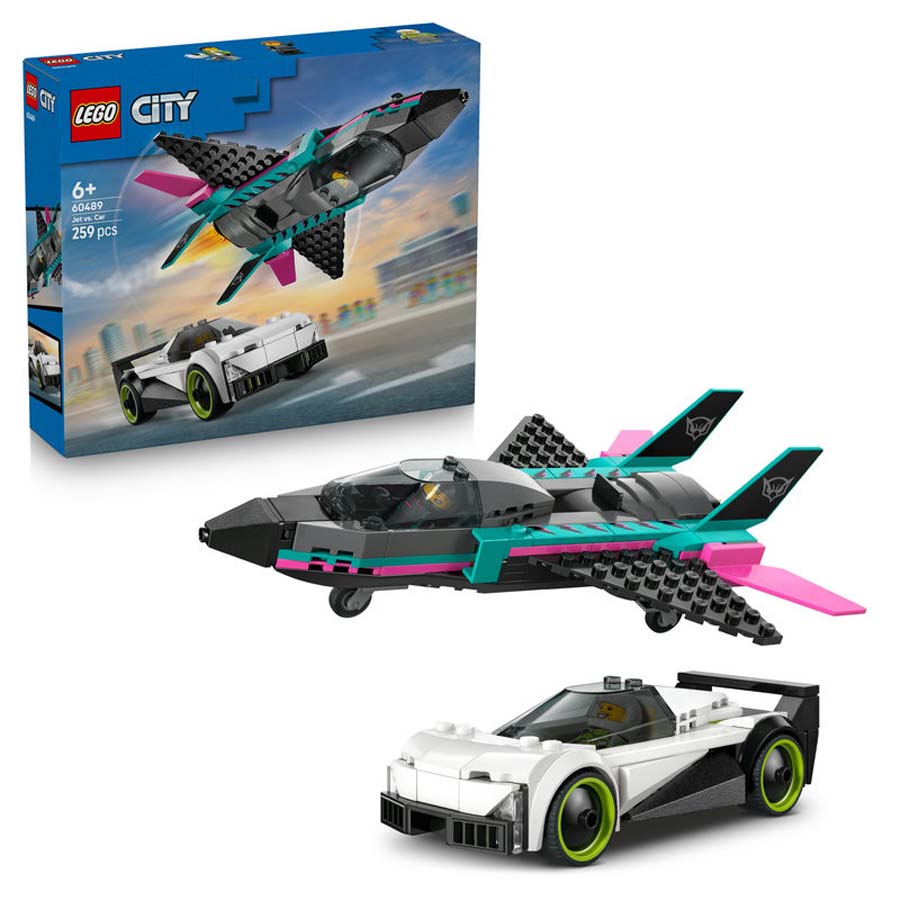 lego city jet vs coche 60489