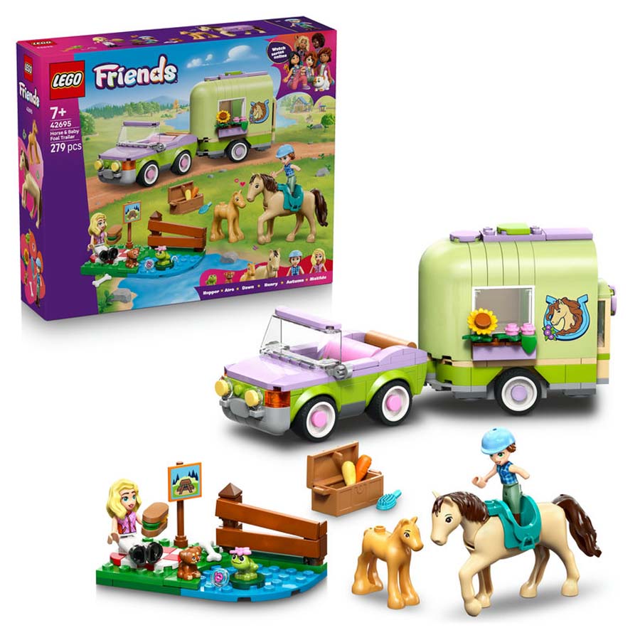 lego lego friends remolque para caballo y potrillo 42695