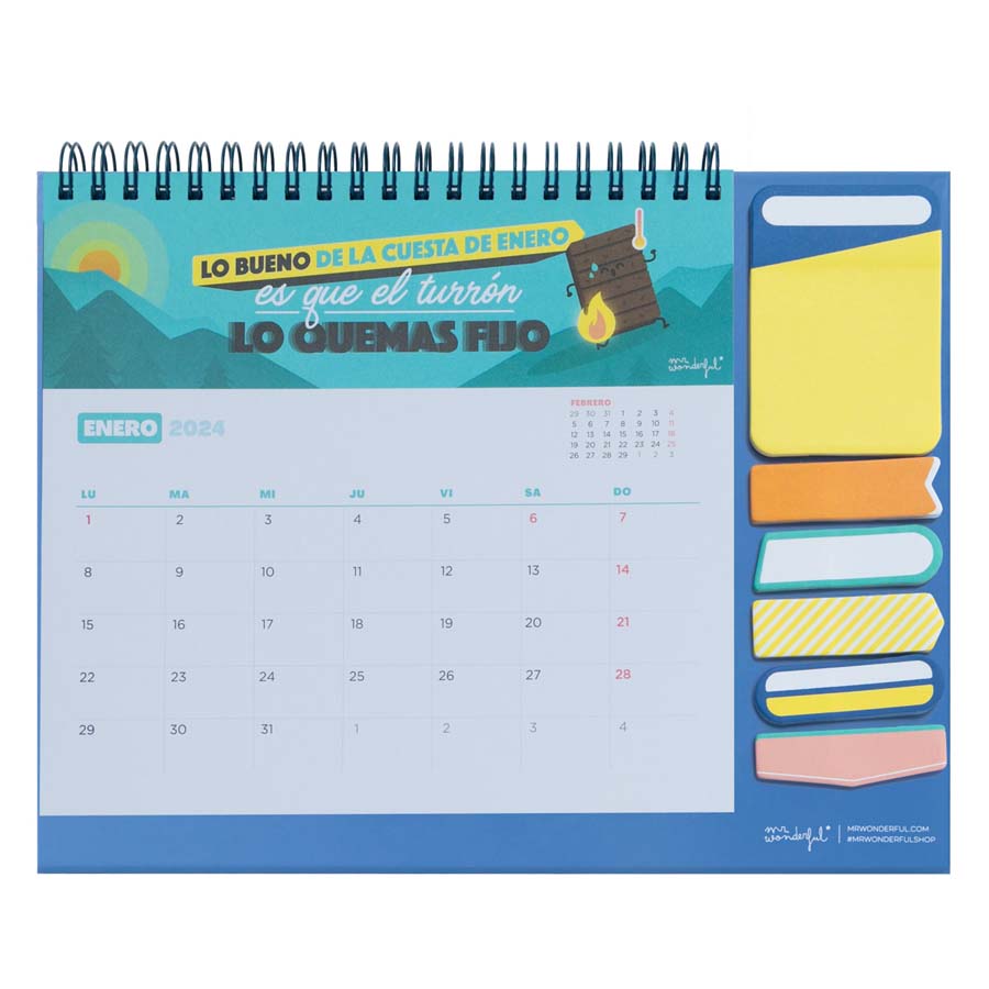 Calendario pared Mr. Wonderful 2024 cas Rasca Allá Vamos - Abacus Online