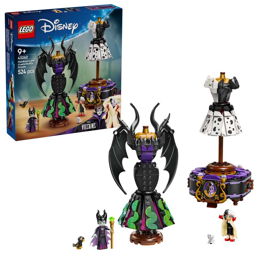 lego disneyr trajes de malefica y cruella de vil 43262
