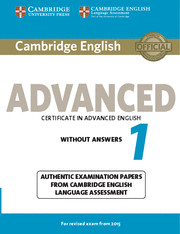 cambridge english advanced 1 for revised exam from 2015 students book without answers