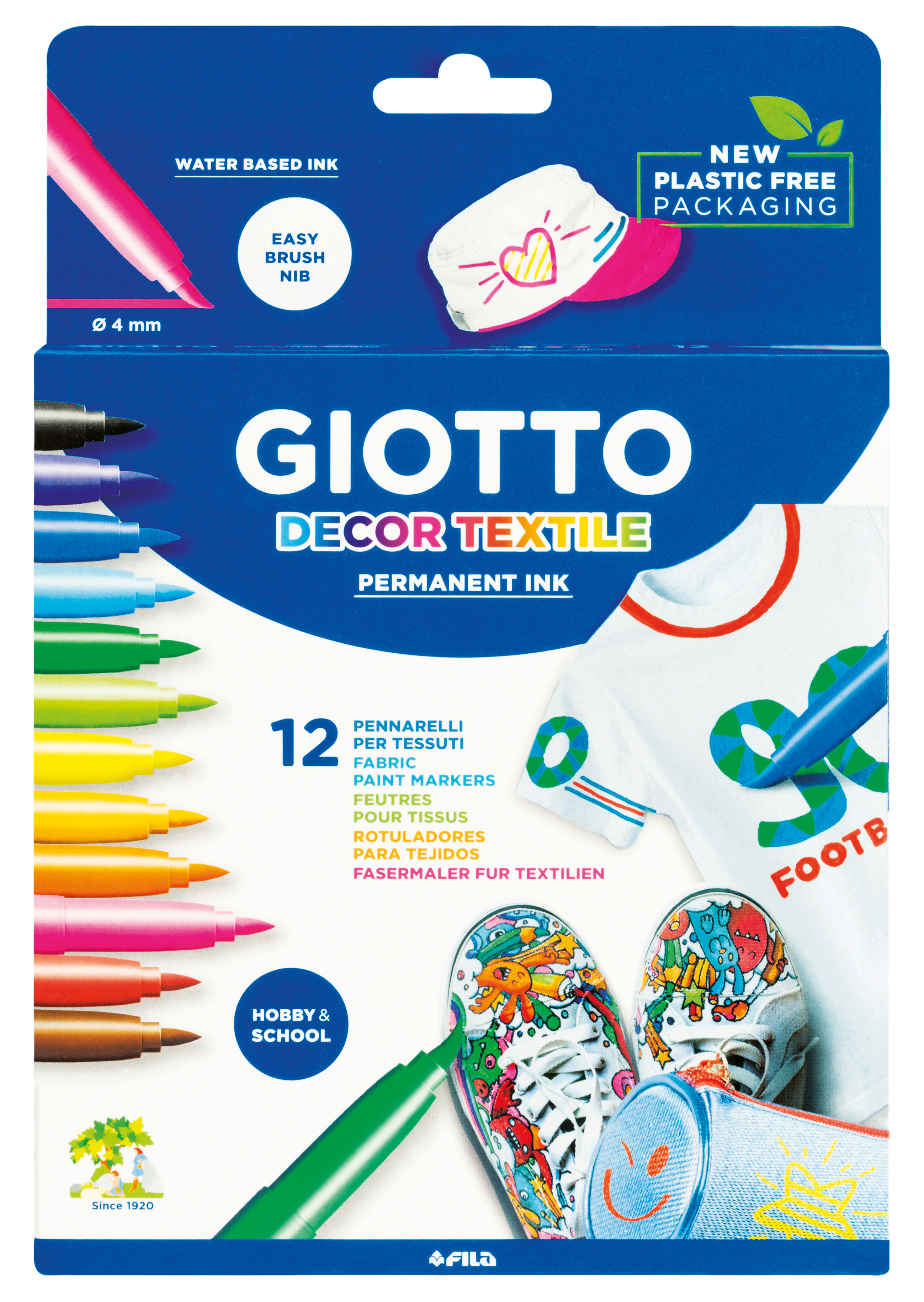 Rotuladores Giotto Decor Textile 12 colores - Abacus Online
