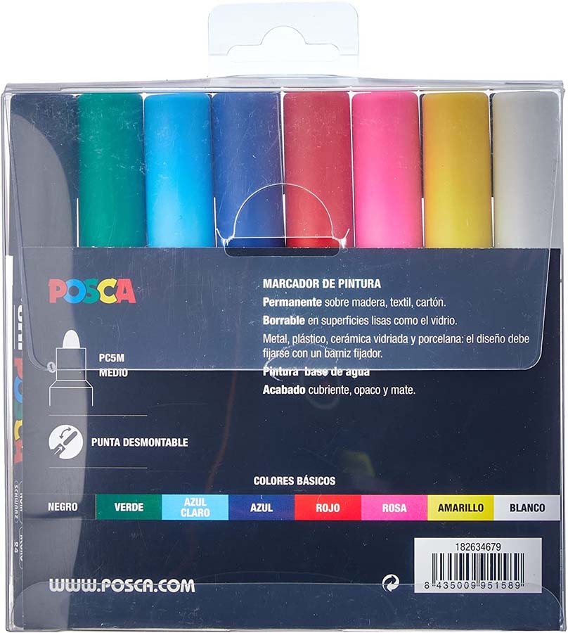 Marcadores Posca PC-5M basic 8 colores - Abacus Online