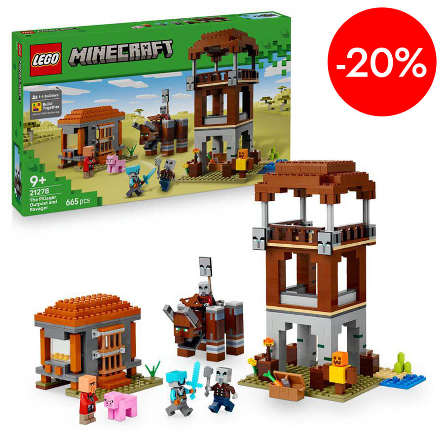 lego minecraft el puesto de avanzada de los saqueadores y el devastador 21278
