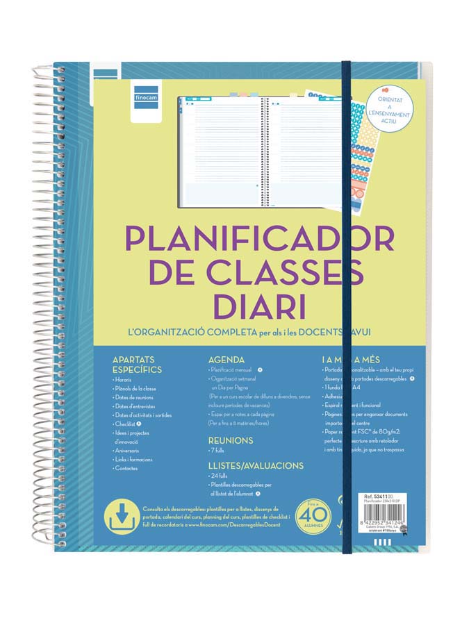 Planificador de clases diario para el docente 230x310 mm 1 día página Finocam catalán